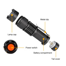 Load image into Gallery viewer, Zoomable LED UV Flashlight SK68 Violet Light 1200LM Adjustable Focus 3 Modes Lamp Used By AA Or 14500 Battery
