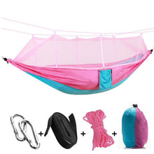 Load image into Gallery viewer, Ultralight Outdoor Camping Hunting Mosquito Net Parachute Hammock 2 Person Flyknit Hamaca Garden Hamak Hanging Bed Leisure Hamac