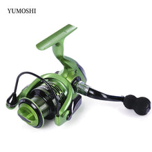 Load image into Gallery viewer, YUMOSHI 13+1BB Full Metal Spinning Fishing Reel 4.7:1/5.5:1 Gear Ratio Pesca Aluminum Spool Tackle With Foldable Handle