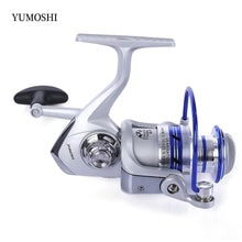 Load image into Gallery viewer, YUMOSHI AF1000-7000 12BB Gear Ratio 5.5:1 Half Metal Fishing Spinning Reel Machined aluminum Spool with Exchangeable Handle