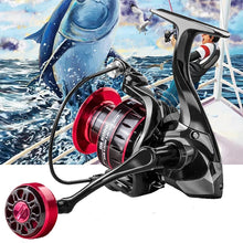 Load image into Gallery viewer, New Fishing Reels 1000-7000 Metal Spool 8kg Drag Power 5.2:1 Gear Ratio Spinning Reel Carp Fishing Reels For Saltwater Sea
