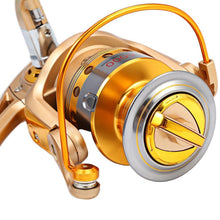 Load image into Gallery viewer, YUMOSHI HF 1000 - 7000 Fishing Reel Metal Spool Spinning Fishing Reels Folding Arm 10-Ball Bearing 5.5 : 1 Fly