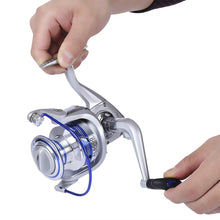Load image into Gallery viewer, YUMOSHI AF1000-7000 12BB Gear Ratio 5.5:1 Half Metal Fishing Spinning Reel Machined aluminum Spool with Exchangeable Handle