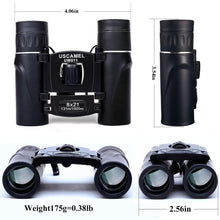 Load image into Gallery viewer, USCAMEL 8x21 Compact Zoom Binoculars Long Range 3000m Folding HD Powerful Mini Telescope Bak4 FMC Optics Hunting Sports Black