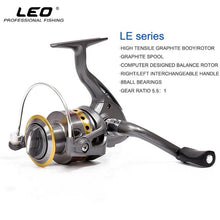 Load image into Gallery viewer, LEO Half Metal Fishing Spinning Reel 8BB 5.5:1 Speed Ratio l for Sea Lake River Fishing LE1000-7000