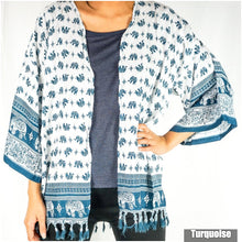 Load image into Gallery viewer, Elephant Tribal Boho Kimono Cover Up