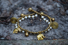 Load image into Gallery viewer, Boho Elephant Bracelets, Brass Bracelets White