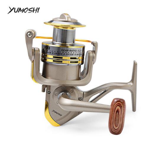 YUMOSHI 8 BB Fish ratio 5.1:1 1000-7000 Series Spinning Fishing Reel Crank Handle Carp Steering