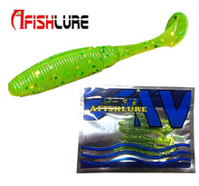 Load image into Gallery viewer, AFISHLURE 6pcs/lot T Tail Soft Worm 3.2g 75mm Paddle wobbler fishing lure for bass Fishing Bait Grub Swimbait

