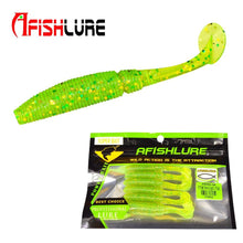 Load image into Gallery viewer, AFISHLURE 6pcs/lot T Tail Soft Worm 3.2g 75mm Paddle wobbler fishing lure for bass Fishing Bait Grub Swimbait
