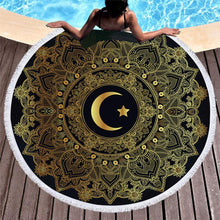 Load image into Gallery viewer, Bedding 3D printing moon stamping Round Bohemian Beach towel home textile  Beach Towel Tapestry Blanket
