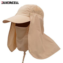 Load image into Gallery viewer, Sun Caps Flap Hats 360 degree Solar UV Protection Sun Hat Summer Men Women Sun Visor Cap Folding Removable Neck Face Mask Head

