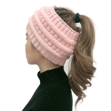 Load image into Gallery viewer, 2019 New  Ponytail Beanie Women Stretch Knitted Crochet Beanies Winter Hats For Women Hats Cap Warm Lady Messy Bun Wholesale
