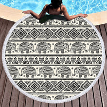 Load image into Gallery viewer, Bedding 3D printing Elephant Round Bohemian Beach towel home textile  Beach Towel Tapestry Blanket
