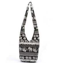 Load image into Gallery viewer, Hippie Elephant Sling Crossbody Bag Shoulder Bag Purse Thai Top Zip Handmade
