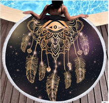 Load image into Gallery viewer, Bedding 3D printing Golden Round Bohemian Beach towel home textile  Beach Towel Tapestry Blanket
