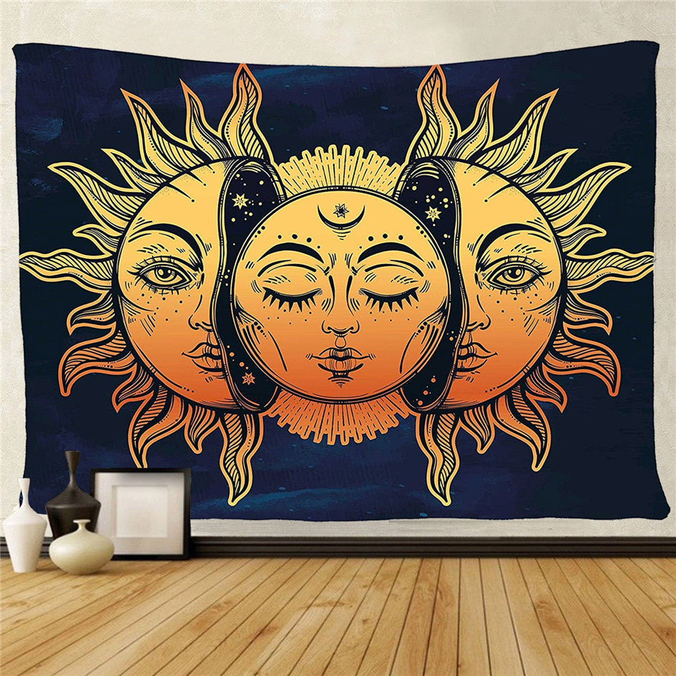 Cilected Sun And Moon Psychedelic Tapestry Wall Hanging Wall Art Hippie Tapestry Cover Home Decorations For Bedroom Dorm