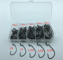 Load image into Gallery viewer, Rompin 100pcs/box High carbon Steel Fishing Hooks Crank Lead Sharp worm  2# 1# 1/0# 2/0# 3/0# mix size

