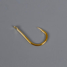 Load image into Gallery viewer, LEO 500pcs/box Multiple Sizes Golden Fishing Hooks Anti-corrosion Flat Head Barbed

