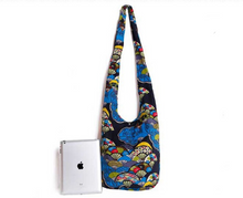 Load image into Gallery viewer, Hippie Elephant Sling Crossbody Bag Shoulder Bag Purse Thai Top Zip Handmade
