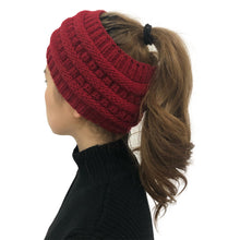 Load image into Gallery viewer, 2019 New  Ponytail Beanie Women Stretch Knitted Crochet Beanies Winter Hats For Women Hats Cap Warm Lady Messy Bun Wholesale
