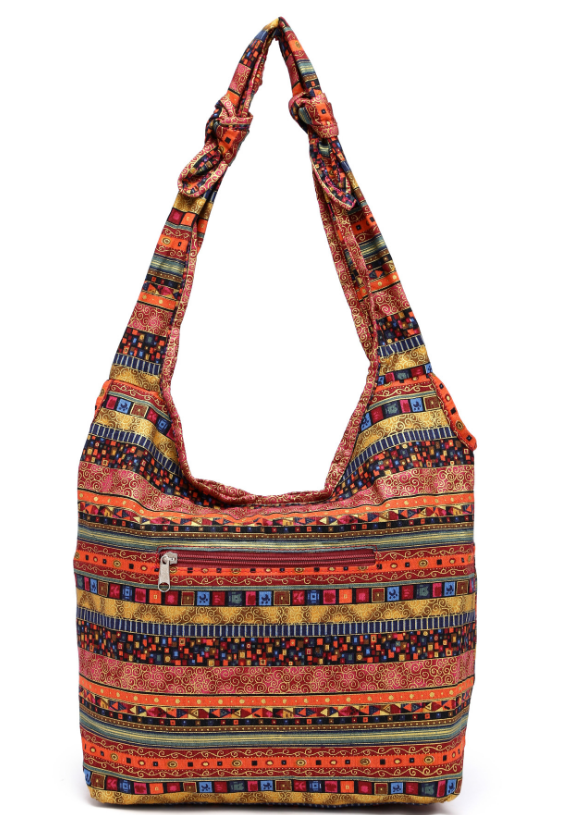 Hippy Boho Style Sling Cross Body Shoulder Messenger Bag Purse Multi Color