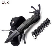 Load image into Gallery viewer, QUK Pliers Multitool Folding Pocket EDC Camping Outdoor Survival hunting Screwdriver Kit Bits Knife Bottle Opener Hand Tools
