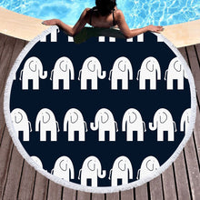 Load image into Gallery viewer, 3D printing Bedding  Elephant Round Bohemian Beach towel home textile  Beach Towel Tapestry Blanket
