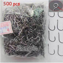 Load image into Gallery viewer, Rompin 500pcs carp fishing hooks with hole High quality Carbon Steel #3-#12 10 size choose Fly carp sea
