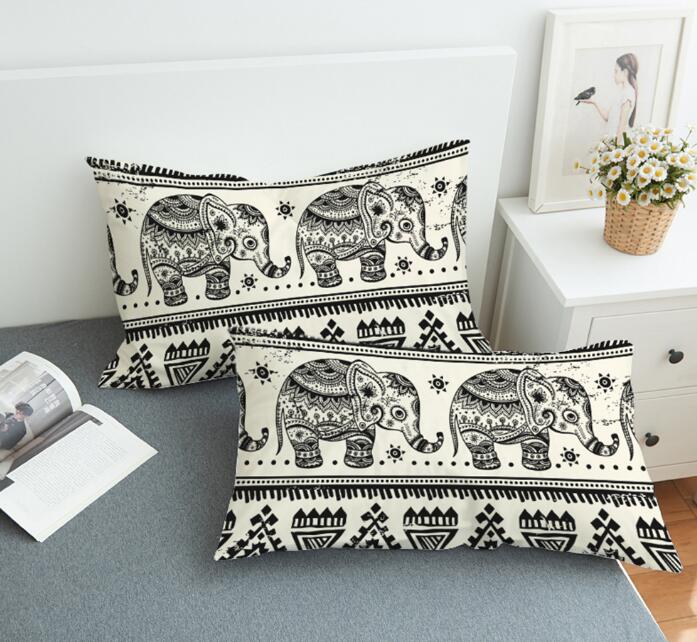 Bedding  Pillowcase Bohemian elephant 3D Print Pillow Case Pillow Bedding
