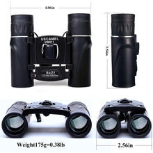 Load image into Gallery viewer, USCAMEL 8x21 Compact Zoom Binoculars Long Range 3000m Folding HD Powerful Mini Telescope Bak4 FMC Optics Hunting Sports Black
