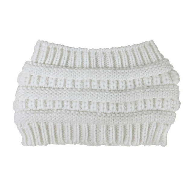 2019 New  Ponytail Beanie Women Stretch Knitted Crochet Beanies Winter Hats For Women Hats Cap Warm Lady Messy Bun Wholesale
