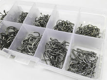 Load image into Gallery viewer, Rompin 500pcs/set mixed size #3~12 high carbon steel carp fishing hooks pack with hole with Retail Original box Jigging Bait
