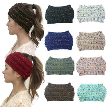 Load image into Gallery viewer, 2019 New  Ponytail Beanie Women Stretch Knitted Crochet Beanies Winter Hats For Women Hats Cap Warm Lady Messy Bun Wholesale
