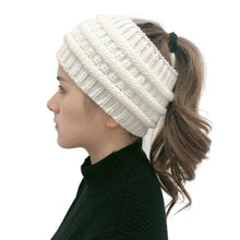 Load image into Gallery viewer, 2019 New  Ponytail Beanie Women Stretch Knitted Crochet Beanies Winter Hats For Women Hats Cap Warm Lady Messy Bun Wholesale
