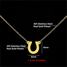 Load image into Gallery viewer, Simple Lucky Horseshoe Necklace Cute Horse Hoof U

