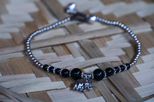 Load image into Gallery viewer, Black Elephant Pendant Boho Silver Anklet
