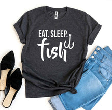 Load image into Gallery viewer, Eat Sleep Fish T-shirt
