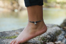 Load image into Gallery viewer, Black Elephant Pendant Boho Silver Anklet
