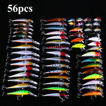Load image into Gallery viewer, 56pcs/pack Mixed Fishing Lure Bait Set Wobbler Crankbaits Swimbait
